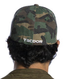 Woodlands 2.0 - Camo fabric with white TACDOR logo embroidery